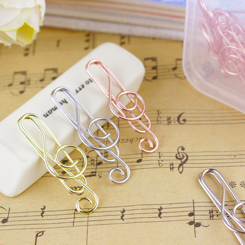 Office Tech Accessories - 10 stks/doos Muzieknoot Vormige Paperclips Decoratieve