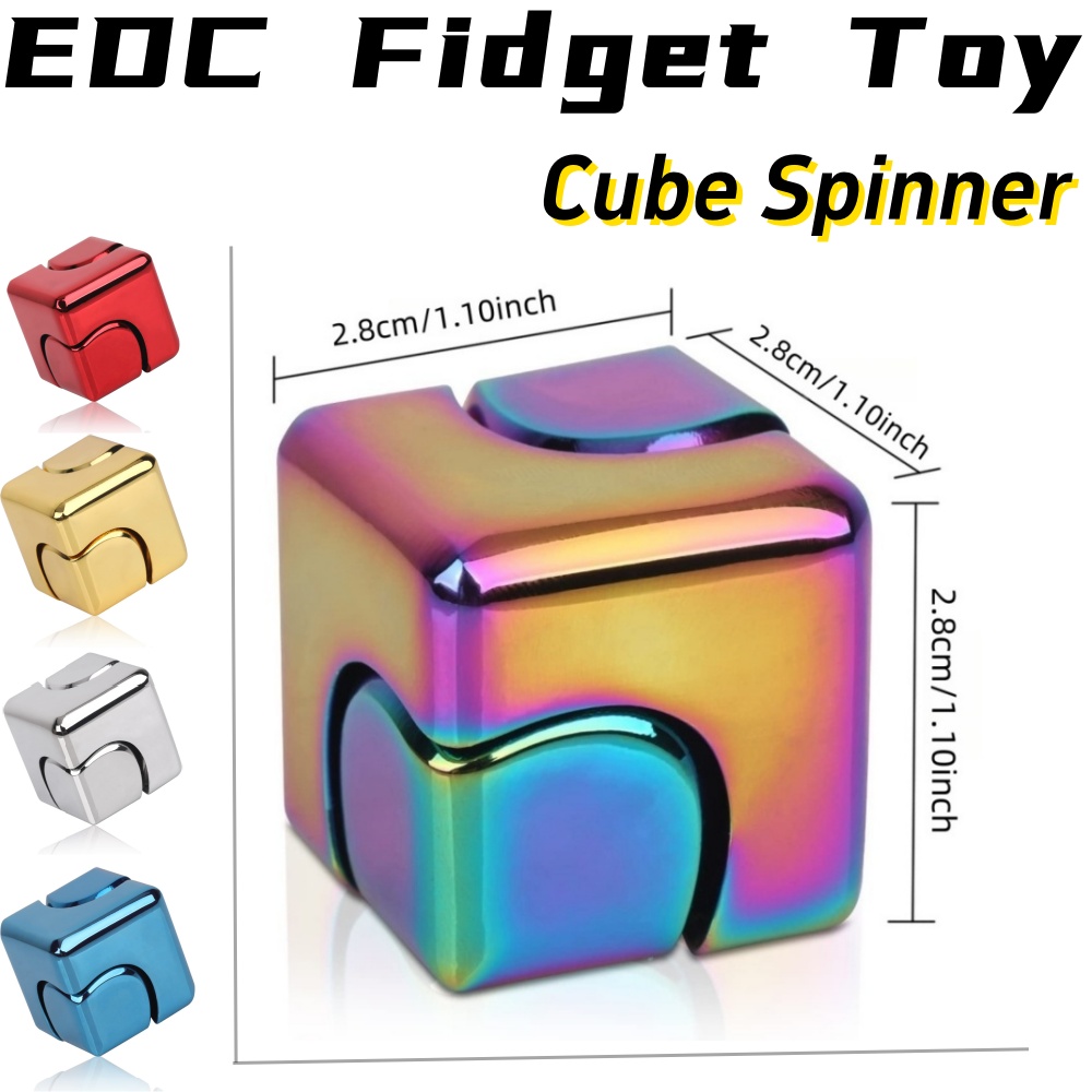 Cool Office Tech Gadgets - Metalen Fidget Spinner Kubus Speelgoed voor