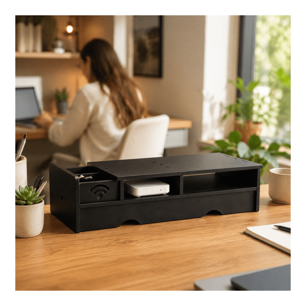 Zwarte Matte WiFi Router Opber - Office Tech Set Up recensie en prijs